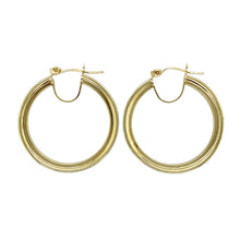 Load image into Gallery viewer, 9ct Gold &amp; Cubic Zirconia Set Hoop Creole Earrings
