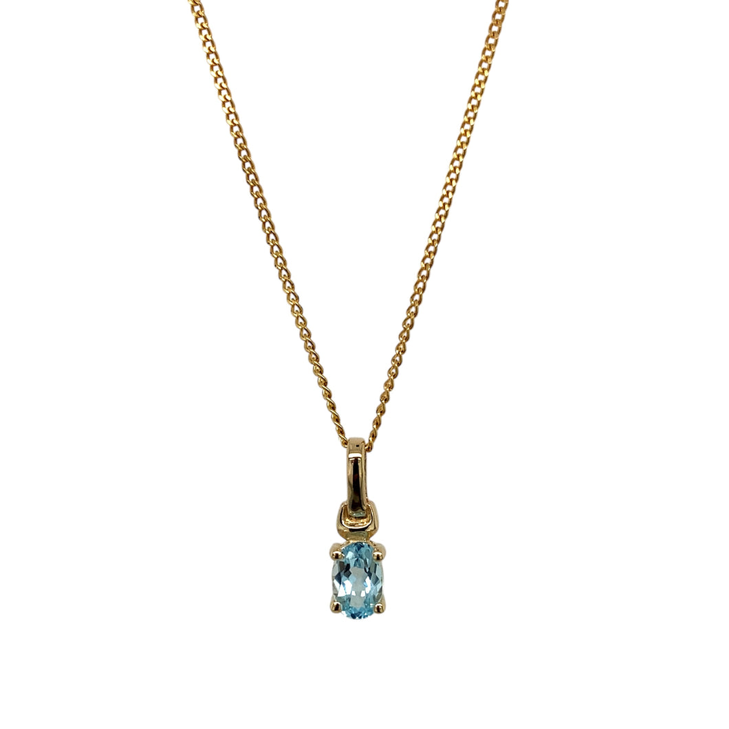 9ct Gold & Blue Topaz Set 16