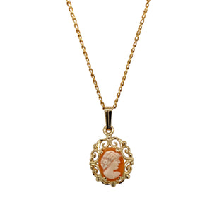 9ct Gold & Cameo Fancy 17" Necklace