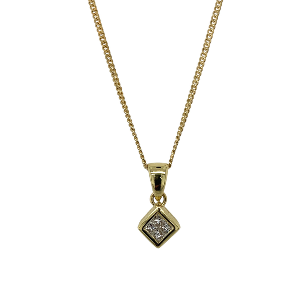 18ct Gold & Diamond Illusion Set 18