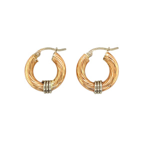 9ct Gold Twisted Hoop Creole Earrings