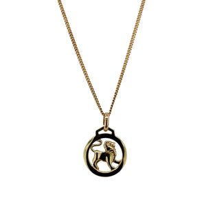 9ct Gold Leo Star Sign Lion 18" Necklace