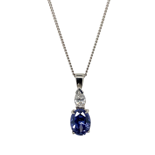 9ct White Gold Tanzanite & Cubic Zirconia Set 19