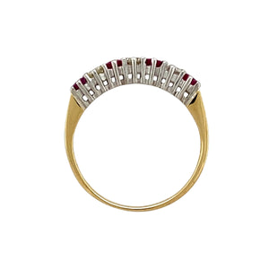 18ct Gold Diamond & Ruby Set Band Ring