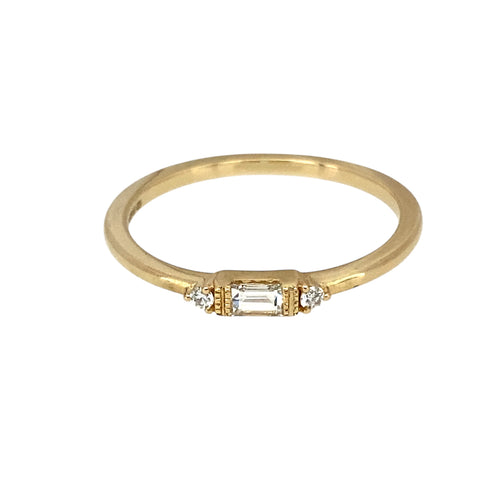 9ct Gold & Diamond Set Dainty Band Ring