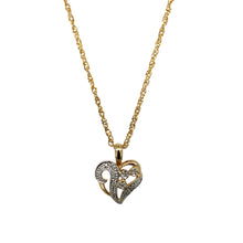 Load image into Gallery viewer, 9ct Gold &amp; Diamond Set Heart 16&quot; Necklace
