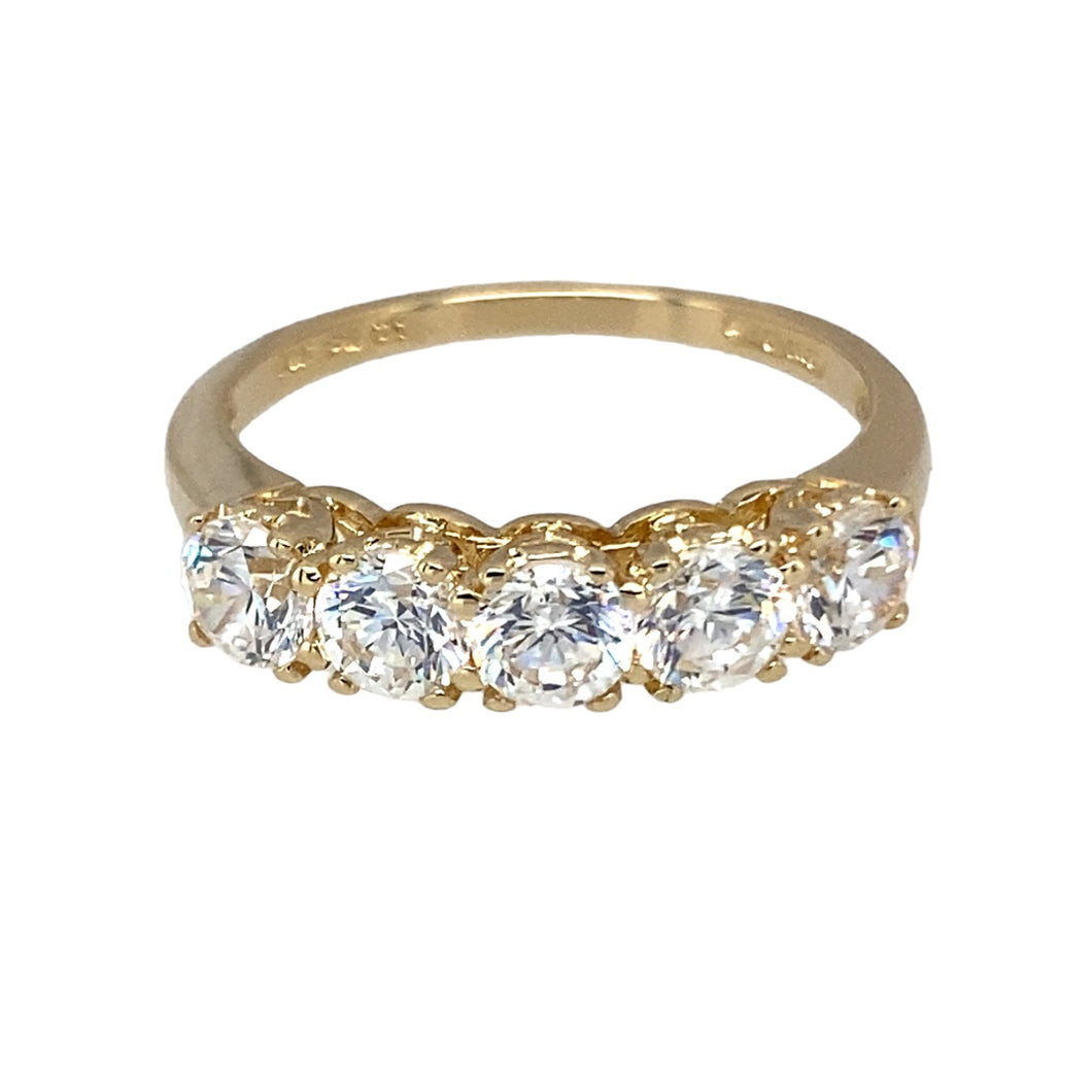 14ct Gold & Cubic Zirconia Set Band Ring