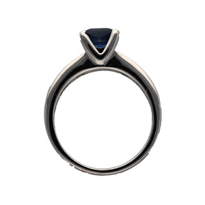 18ct White Gold Diamond & Sapphire Set Ring