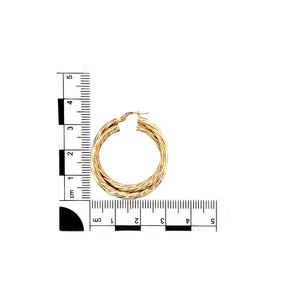 9ct Gold Double Twist Hoop Creole Earrings