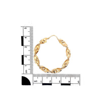 Load image into Gallery viewer, 9ct Gold Patterned Twist Hoop Creole Earrings
