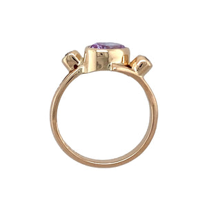 14ct Gold & Purple and White Cubic Zirconia Dress Ring