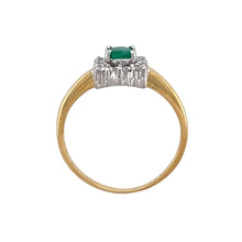 Load image into Gallery viewer, 18ct Gold Diamond &amp; Emerald Set Halo Ring
