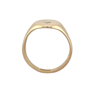 9ct Gold & Diamond Set Oval Signet Ring