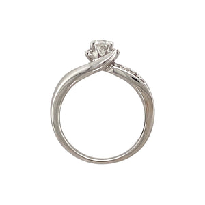 9ct White Gold & Diamond Set Solitaire Ring