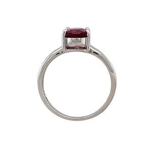 9ct White Gold Diamond & Pink Stone Set Ring