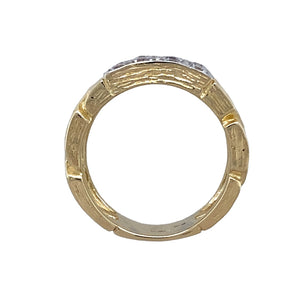 9ct Gold & Cubic Zirconia Set Curb Link Ring