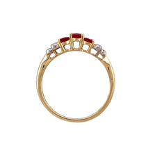 Load image into Gallery viewer, 9ct Gold Diamond &amp; Red Stone Set Ring
