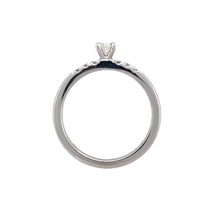 9ct White Gold & Diamond Set Clogau Solitaire Ring