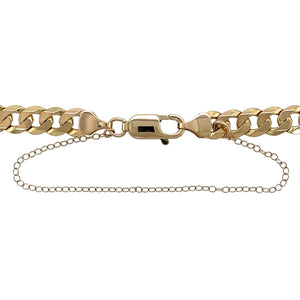 Preowned 9ct Yellow Gold 22" Curb Chain with a 5" safety chain. The chain has the weight 35 grams and link width 8mm