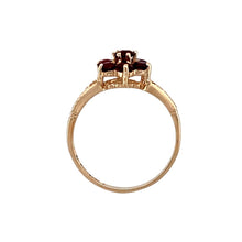 Load image into Gallery viewer, 9ct Gold &amp; Garnet Set Flower Cluster Ring
