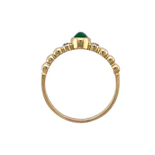 Load image into Gallery viewer, 9ct Gold Diamond &amp; Green Cabochon Set Ring
