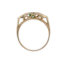 Load image into Gallery viewer, 9ct Gold Green Stone &amp; Cubic Zirconia Set Ring
