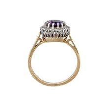 Load image into Gallery viewer, 9ct Gold Diamond &amp; Amethyst Set Cluster Ring
