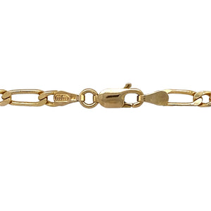 Preowned 9ct Yellow Gold 18" Long and Short Figaro style Chain with the weight 9.60 grams and link width 3mm