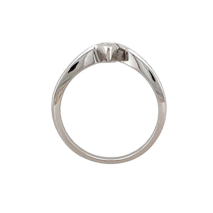 9ct White Gold & Diamond Marquise Cut Twist Ring