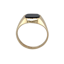 Load image into Gallery viewer, 9ct Gold &amp; Onyx Set Rectangle Signet Ring
