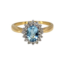 Load image into Gallery viewer, 18ct Gold Diamond &amp; Blue Topaz Set Cluster Ring
