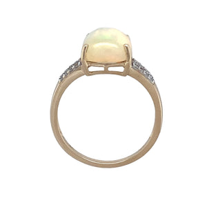 9ct Gold Diamond & Opalique Set Dress Ring