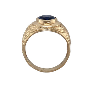 9ct Gold & Blue Stone Set University/College Style Ring