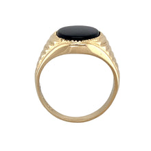 Load image into Gallery viewer, 9ct Gold &amp; Oval Onyx Set Signet Ring
