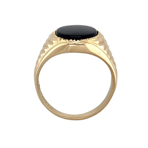 9ct Gold & Oval Onyx Set Signet Ring