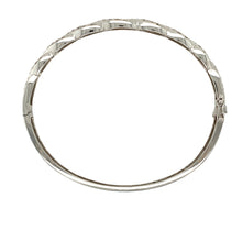 Load image into Gallery viewer, 9ct White Gold &amp; Diamond Set Twisted Hinged Bangle
