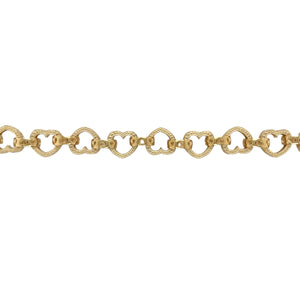 New 9ct Gold 8" Heart Link Bracelet