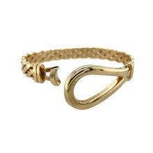 Load image into Gallery viewer, 9ct Gold Weaved Horseshoe Style Bangle
