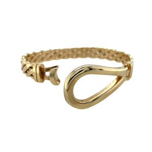 9ct Gold Weaved Horseshoe Style Bangle