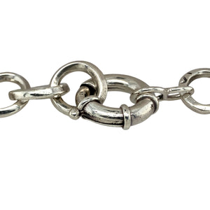 Preowned 925 Silver 8.5" Belcher Link Bracelet with the wight 37.20 grams and link width 13mm