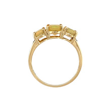 Load image into Gallery viewer, 9ct Gold Diamond &amp; Yellow Stone Trilogy Ring
