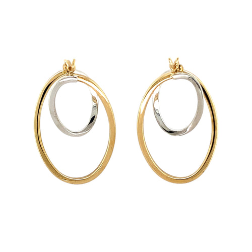 9ct Gold Fancy Oval Creole Earrings