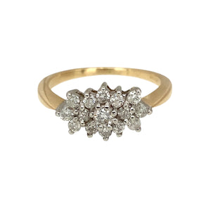 9ct Gold & Diamond Set Cluster Ring