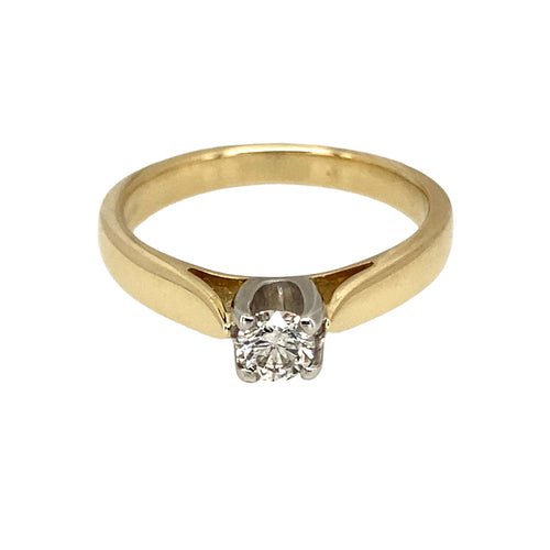 9ct Gold & Diamond Set Solitaire Ring