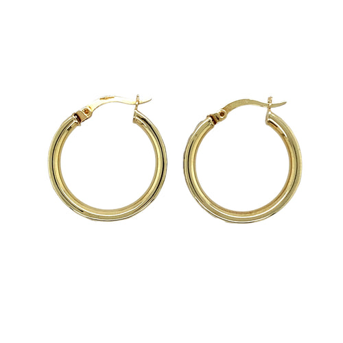 9ct Gold & Cubic Zirconia Set Hoop Creole Earrings