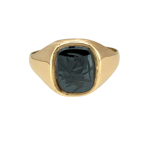 9ct Gold & Hematite Centurion Signet Ring