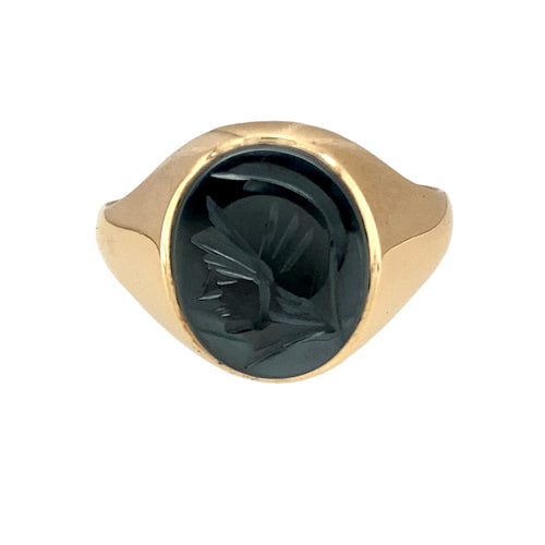 9ct Gold & Hematite Centurion Set Oval Signet Ring