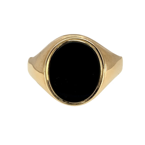 9ct Gold & Onyx Oval Signet Ring