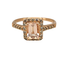 Load image into Gallery viewer, 14ct Gold Diamond &amp; Morganite Set Halo Ring
