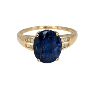 9ct Gold Diamond & Sapphire Set Ring